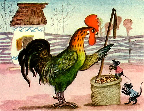 Петушок и два мышонка - украинская народная сказка