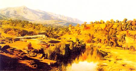 Картина испанского художника XIX в. Мартина Рико «Берега Асаньома (Арагон)».