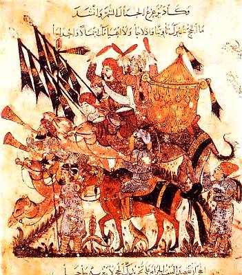 Мусульмане идут на священную войну — джихад (миниатюра XI в.). В символическом смысле джихадом называется не просто война с неверными, но преодоление человеком мирских искушений.