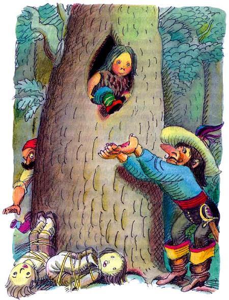 Питер Пен из дупла в дереве