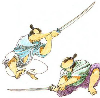 Упражняясь с оружием, молодые самураи настойчиво развивали мгновенную реакцию, гибкость и ловкость.