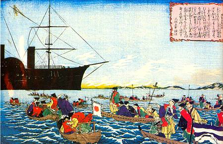 Второе прибытие американского флота к берегам Японии в марте 1854 г