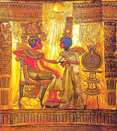 Фрагмент рельефа на спинке трона Тутанхамона.