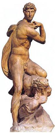 Микеланджело. Победа. мрамор, 1532–1534. Эта статуя, как и Моисей, предназначалась для гробницы папы Юлия II.