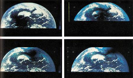 Орбитальная станция «Скайлэб» сфотографировала в 1973 году тень Луны, скользящую по Земле.
