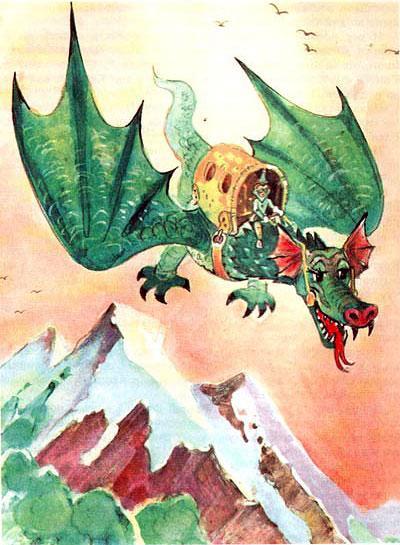 Фарамант летит верхом на драконе