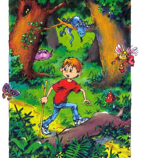 мальчик Филипп идет по лесу